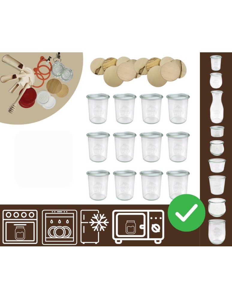 Słoiki i butelki - Słoiki WECK x12 / drewniane wieko słoik 160ml MOLD - product MODO24.PL 10