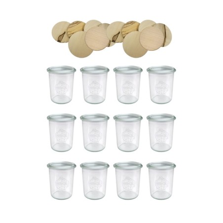 Słoiki WECK x12 / drewniane wieko słoik 160ml MOLD