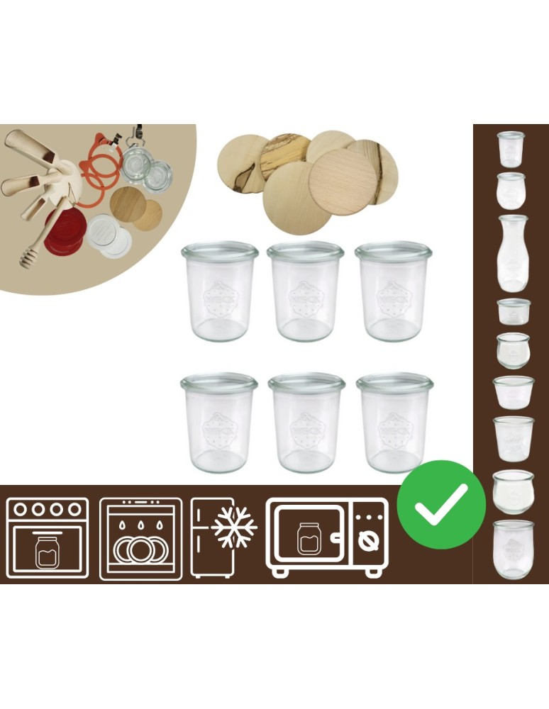 Słoiki i butelki - Słoiki WECK x6 / drewniane wieko słoik 160ml MOLD - product MODO24.PL 10