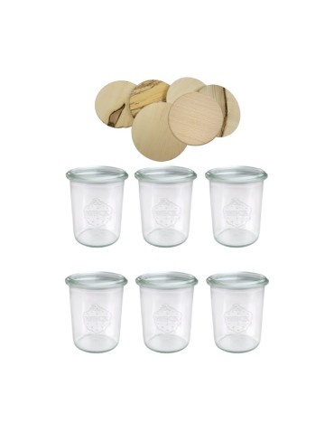 Słoiki i butelki - Słoiki WECK x6 / drewniane wieko słoik 160ml MOLD - product 12