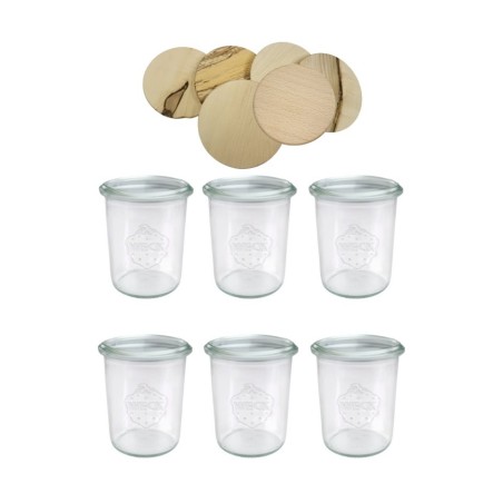 Słoiki WECK x6 / drewniane wieko słoik 160ml MOLD