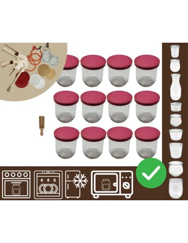 Słoiki i butelki - Słoiki WECK 12szt/ silikonowe wieko, miarka słoik 1l 1062ml TULIP - product 20