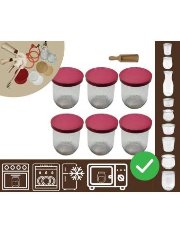 Słoiki i butelki - Słoiki WECK 6szt/ silikonowe wieko, miarka słoik 1l 1062ml TULIP - product 20