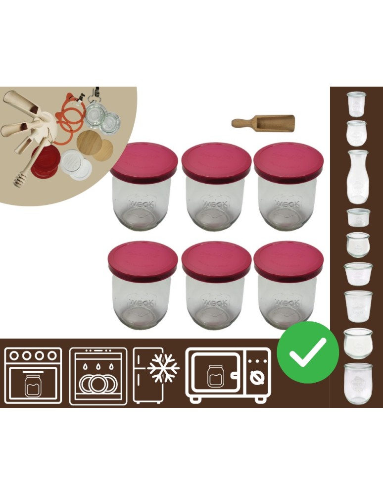 Słoiki i butelki - Słoiki WECK 6szt/ silikonowe wieko, miarka słoik 1l 1062ml TULIP - product MODO24.PL 20