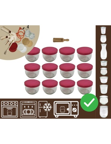 Słoiki i butelki - Słoiki WECK 12szt/ silikonowe wieko, miarka słoik 580ml TULIP - product 20