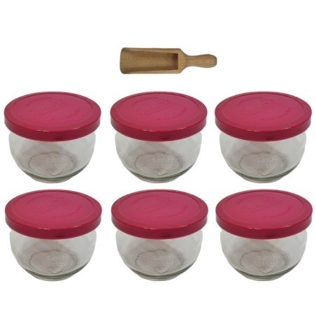 Słoiki WECK 6szt/ silikonowe wieko, miarka słoik 580ml TULIP