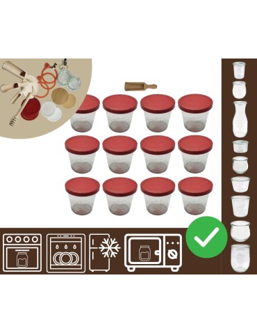 Słoiki i butelki - Słoiki WECK 12szt/ silikonowe wieko, miarka słoik 580ml MOLD - product 20