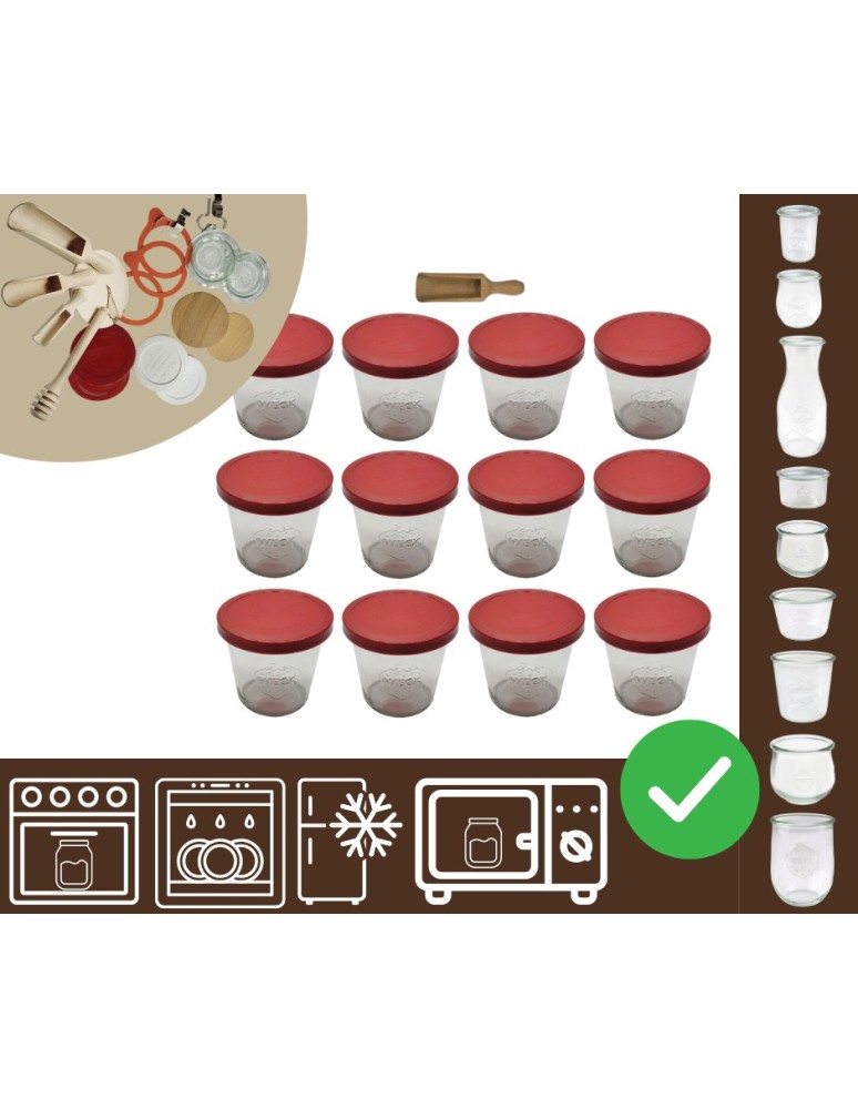 Słoiki i butelki - Słoiki WECK 12szt/ silikonowe wieko, miarka słoik 580ml MOLD - product MODO24.PL 20
