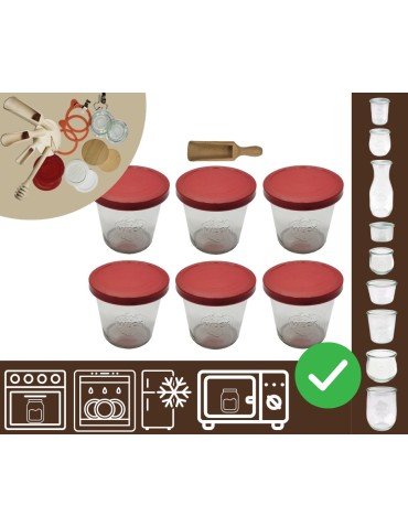 Słoiki i butelki - Słoiki WECK 6szt/ silikonowe wieko, miarka słoik 580ml MOLD - product 20