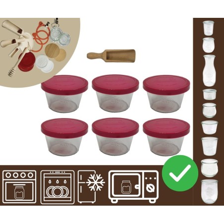 Słoiki WECK 6szt/ silikonowe wieko, miarka słoik 370ml MOLD