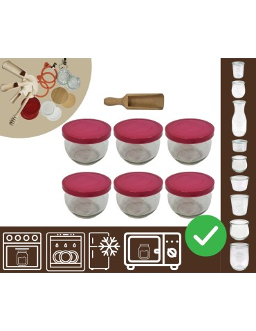 Słoiki i butelki - Słoiki WECK 6szt/ silikonowe wieko, miarka słoik 370ml TULIP - product 20