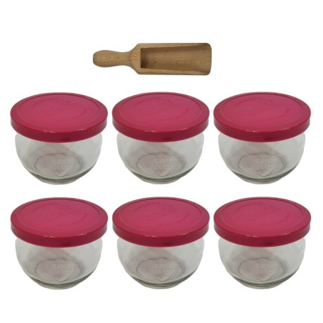 Słoiki WECK 6szt/ silikonowe wieko, miarka słoik 370ml TULIP
