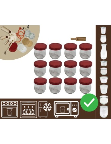 Słoiki i butelki - Słoiki WECK 12szt/ silikonowe wieko, miarka słoik 220ml TULIP - product 20