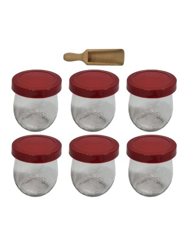 Słoiki i butelki - Słoiki WECK 6szt/ silikonowe wieko, miarka słoik 220ml TULIP - product 22