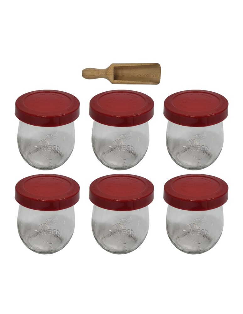 Słoiki i butelki - Słoiki WECK 6szt/ silikonowe wieko, miarka słoik 220ml TULIP - product MODO24.PL 22