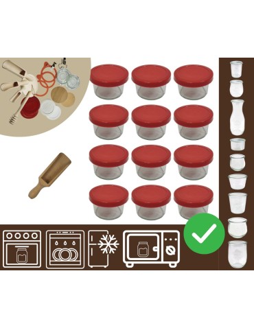 Słoiki i butelki - Słoiki WECK 12szt / silikonowe wieko, miarka słoik 200ml MOLD - product 20