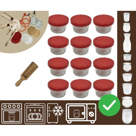 Słoiki WECK 12szt / silikonowe wieko, miarka słoik 200ml MOLD
