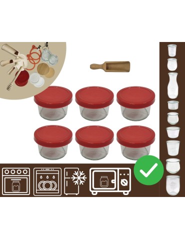 Słoiki i butelki - Słoiki WECK 6szt / silikonowe wieko, miarka słoik 200ml MOLD - product 20