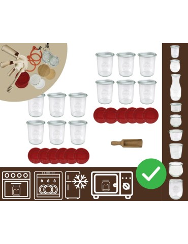 Słoiki i butelki - Słoiki WECK x12 / silikonowe wieko, miarka słoik 160ml MOLD - product 10