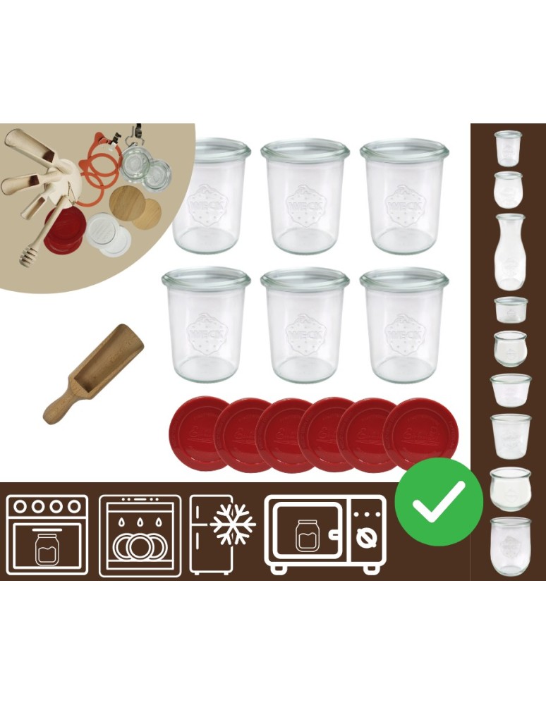 Słoiki i butelki - Słoiki WECK x6 / silikonowe wieko, miarka słoik 160ml MOLD - product MODO24.PL 10