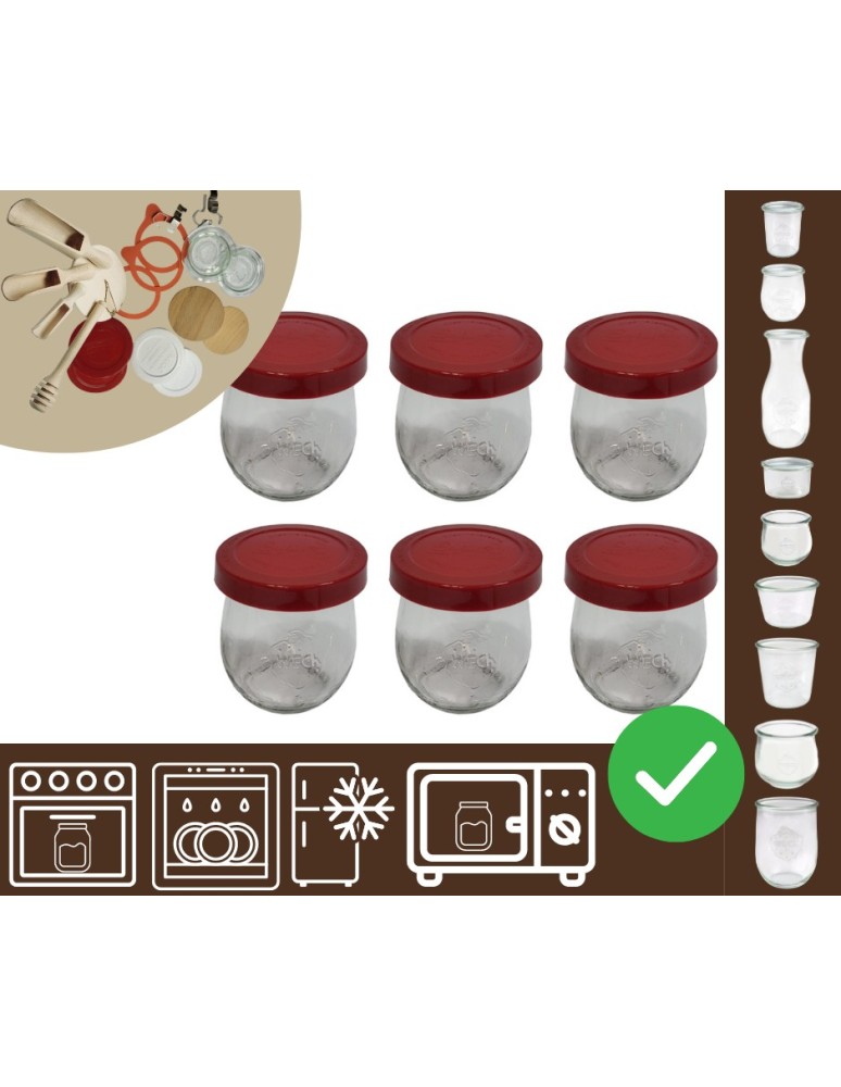 Słoiki i butelki - Słoiki WECK 6szt/ silikonowe wieko słoik 220ml TULIP - product MODO24.PL 20