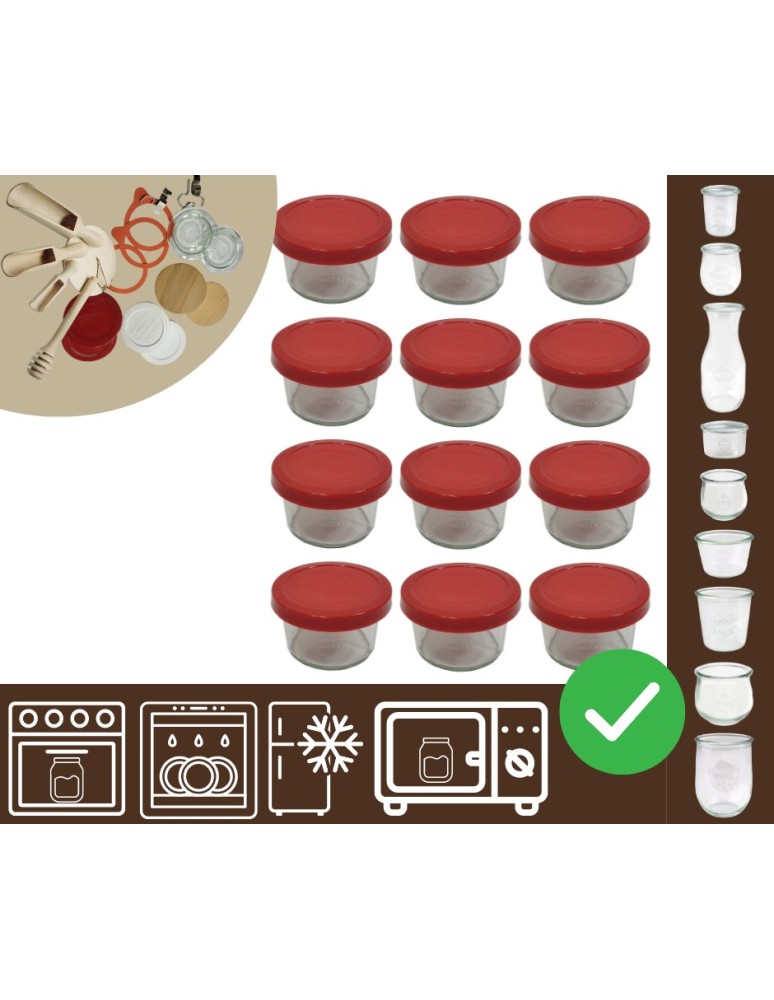 Słoiki i butelki - Słoiki WECK 12szt / silikonowe wieko słoik 200ml MOLD - product MODO24.PL 20
