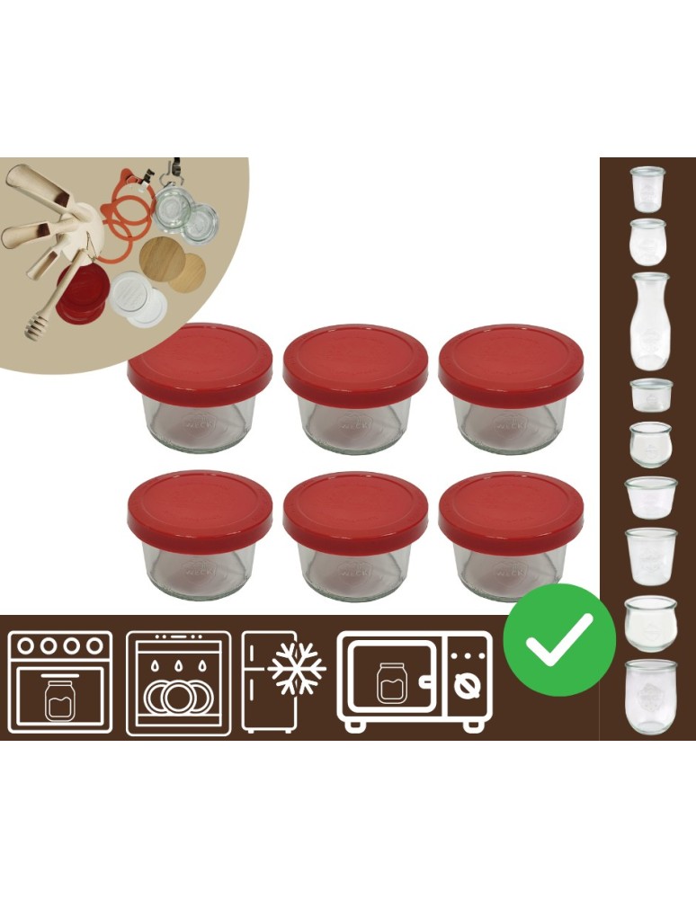 Słoiki i butelki - Słoiki WECK 6szt / silikonowe wieko słoik 200ml MOLD - product MODO24.PL 20