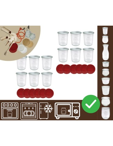 Słoiki i butelki - Słoiki WECK x12 / silikonowe wieko słoik 160ml MOLD - product 10