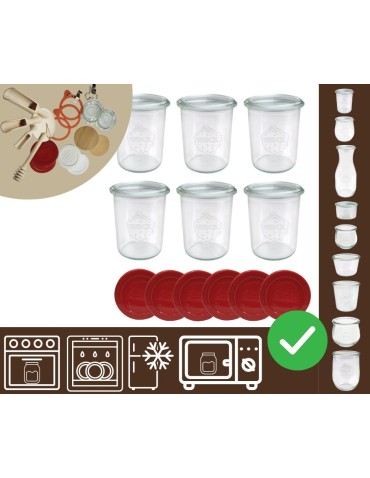 Słoiki i butelki - Słoiki WECK x6 / silikonowe wieko słoik 160ml MOLD - product 10