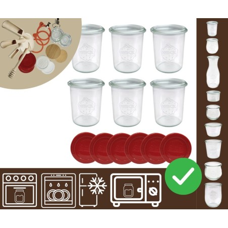 Słoiki WECK x6 / silikonowe wieko słoik 160ml MOLD
