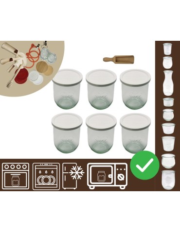 Słoiki i butelki - Słoiki WECK 6szt/ plastikowe wieko, miarka słoik 1l 1062ml TULIP - product 20