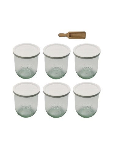 Słoiki i butelki - Słoiki WECK 6szt/ plastikowe wieko, miarka słoik 1l 1062ml TULIP - product 22