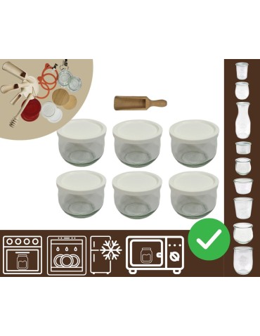 Słoiki i butelki - Słoiki WECK 6szt/ plastikowe wieko, miarka słoik 580ml TULIP - product 20