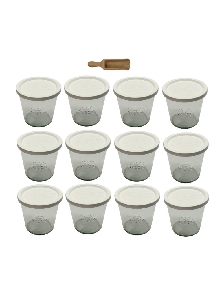 Słoiki i butelki - Słoiki WECK 12szt/ plastikowe wieko, miarka słoik 580ml MOLD - product MODO24.PL 22