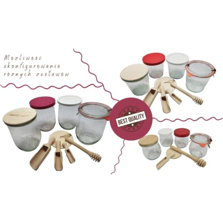 Słoiki WECK 12szt/ plastikowe wieko, miarka słoik 580ml MOLD