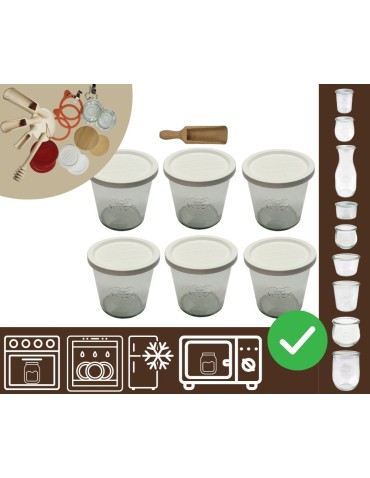 Słoiki i butelki - Słoiki WECK 6szt/ plastikowe wieko, miarka słoik 580ml MOLD - product 20