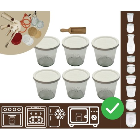 Słoiki WECK 6szt/ plastikowe wieko, miarka słoik 580ml MOLD