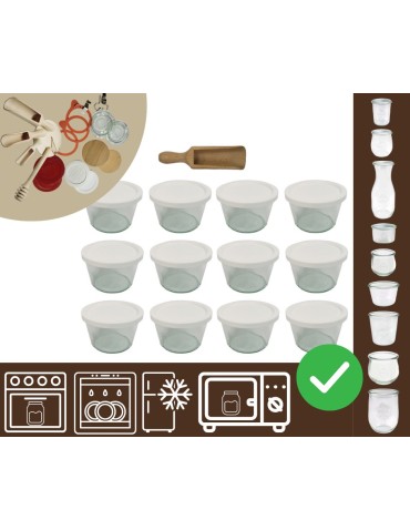 Słoiki i butelki - Słoiki WECK 12szt/ plastikowe wieko, miarka słoik 370ml MOLD - product 20