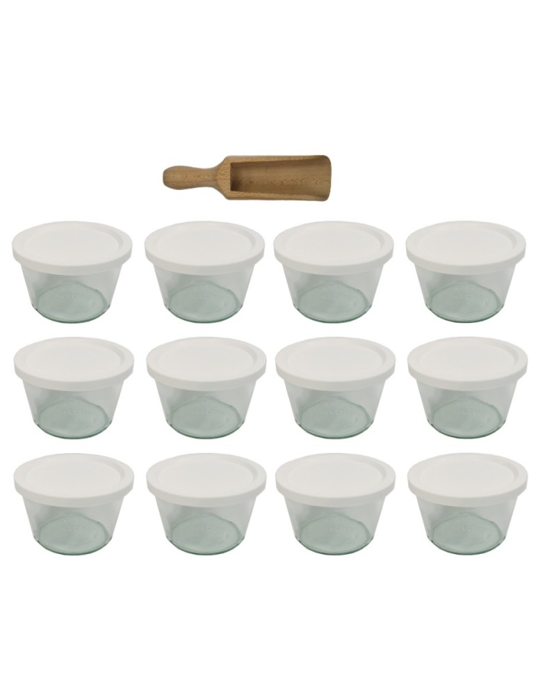 Słoiki i butelki - Słoiki WECK 12szt/ plastikowe wieko, miarka słoik 370ml MOLD - product MODO24.PL 22