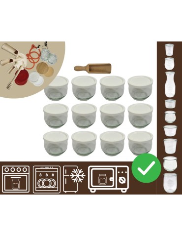 Słoiki i butelki - Słoiki WECK 12szt/ plastikowe wieko, miarka słoik 370ml TULIP - product 20