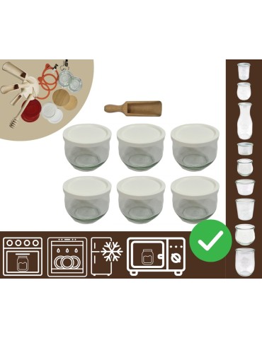 Słoiki i butelki - Słoiki WECK 6szt/ plastikowe wieko, miarka słoik 370ml TULIP - product 20