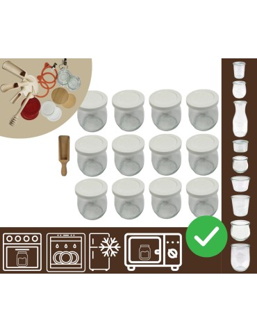 Słoiki i butelki - Słoiki WECK 12szt/ plastikowe wieko, miarka słoik 220ml TULIP - product 20