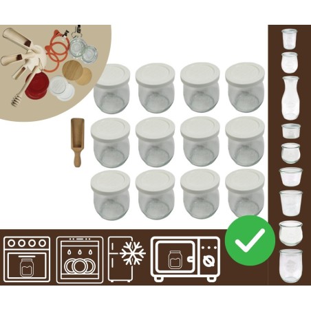 Słoiki WECK 12szt/ plastikowe wieko, miarka słoik 220ml TULIP