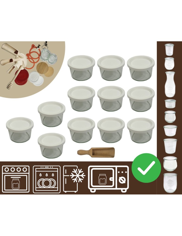 Słoiki i butelki - Słoiki WECK 12szt / plastikowe wieko, miarka słoik 200ml MOLD - product MODO24.PL 20