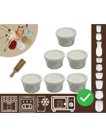 Słoiki i butelki - Słoiki WECK 6szt / plastikowe wieko, miarka słoik 200ml MOLD - product 20