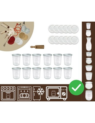 Słoiki i butelki - Słoiki WECK x12 / plastikowe wieko, miarka słoik 160ml MOLD - product 10