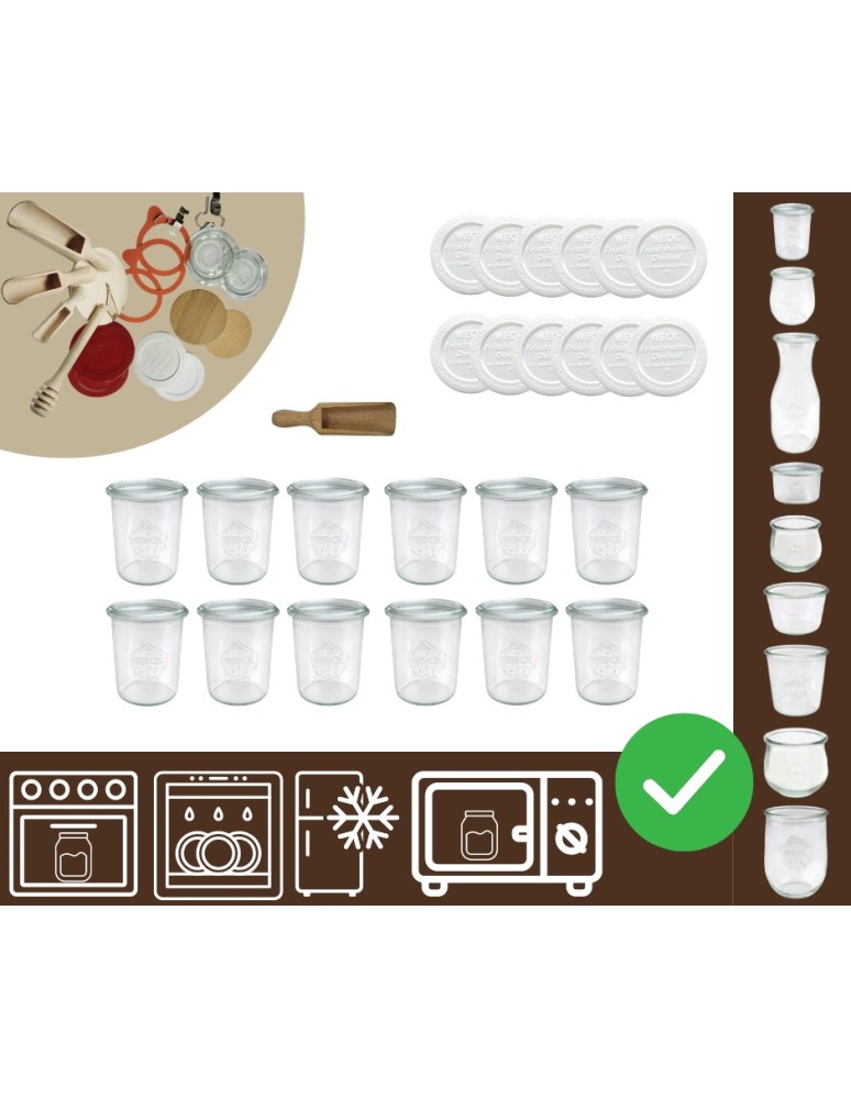 Słoiki i butelki - Słoiki WECK x12 / plastikowe wieko, miarka słoik 160ml MOLD - product MODO24.PL 10
