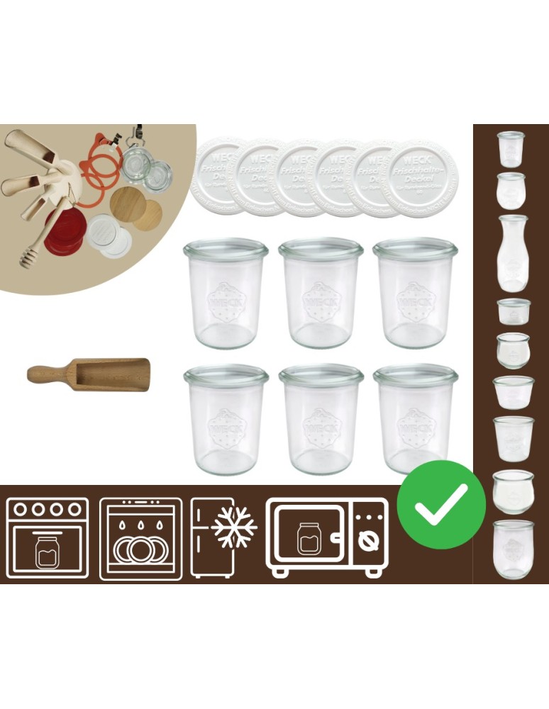 Słoiki i butelki - Słoiki WECK x6 / plastikowe wieko, miarka słoik 160ml MOLD - product MODO24.PL 10