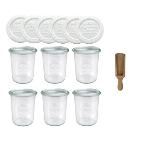 Słoiki WECK x6 / plastikowe wieko, miarka słoik 160ml MOLD