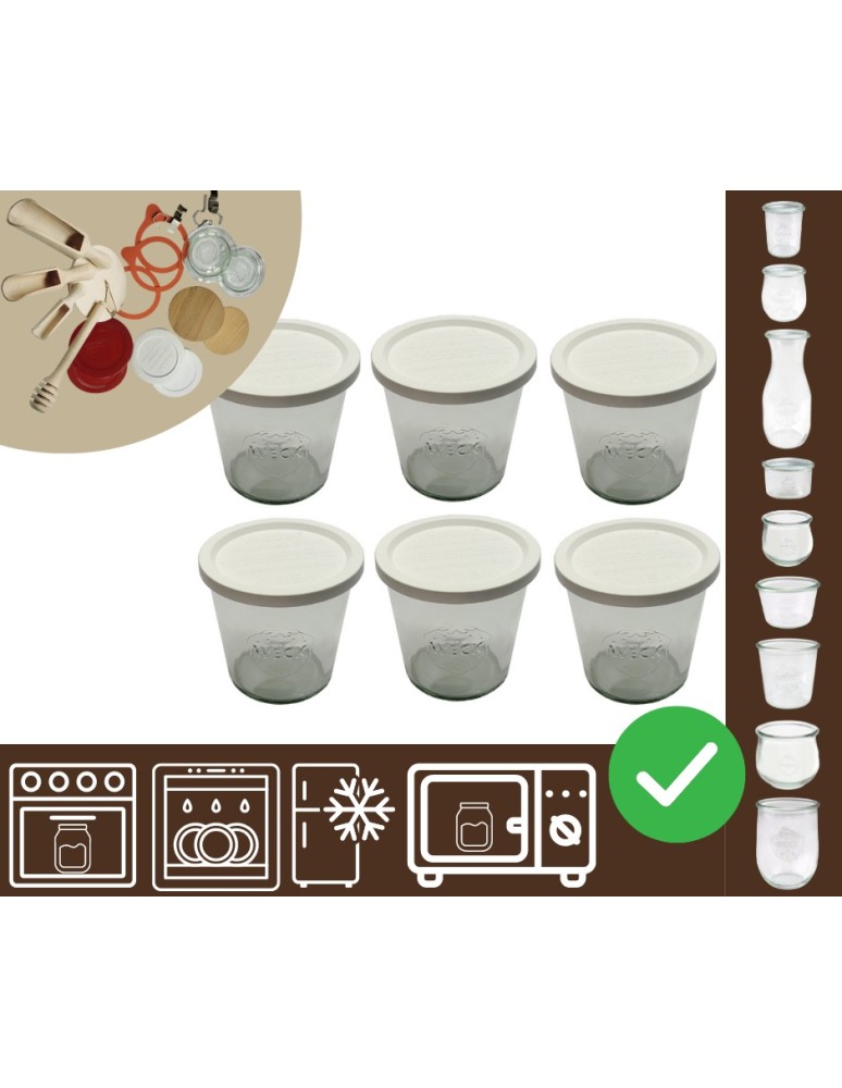 Słoiki i butelki - Słoiki WECK 6szt/ plastikowe wieko słoik 580ml MOLD - product MODO24.PL 20